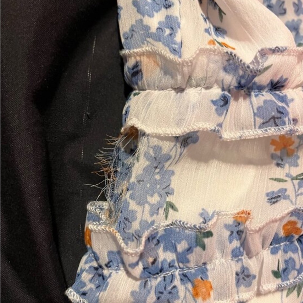 DOKOTOO Mini Dress Floral Deep V-Neck Ruffle Long Sleeve Open Back size XL - Picture 10 of 11